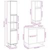 3 Piece Bathroom Furniture Set Concrete Grey Engineered Wood