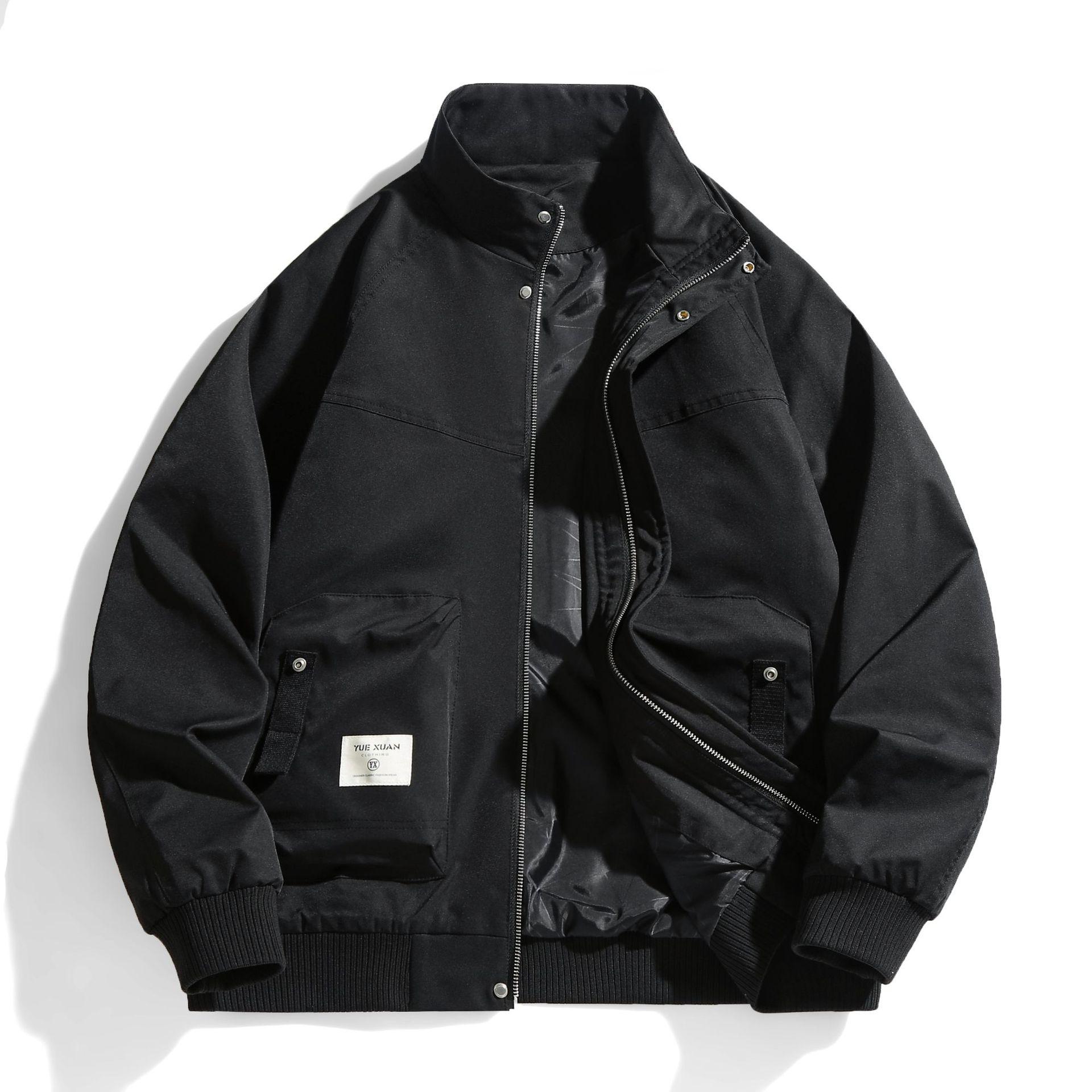 

Большой размер, модная корейская версия, большой размер, куртка мужская, весна и осень, новая мужская куртка с воротником-стойкой, универсальная повседневная куртка, толстое пальто XXL