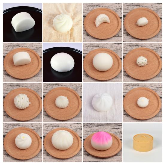 Chinese Food Squeeze Toy Slow-Rising Bun Dumpling Roll TPR Steamed Fidget Toy for Stress Relief Cute