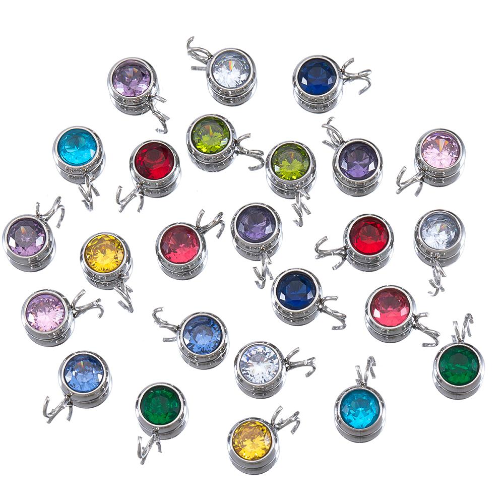 10pcs 7mm 20pcs 6mm Stainless Steel Rhinestone Beads Mixed Crystal Charms Pendant for Necklace Bracelet DIY Jewelry Making Charm