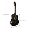 38-inch Curve Acoustic Guitar 6-String Cutaway Classical Guitar with Accessories Kit Guitar Capo