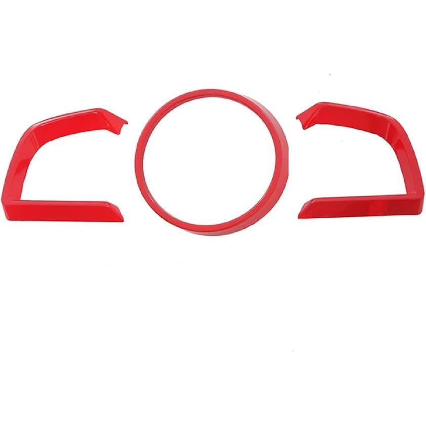 Red Carbon Fiber ABS Accessories Interior Compatible with Mazda 3 Hatchback Sedan 2014-2018 Dashboard Instrument Meter Panel Cover Trim (Color : Red)
