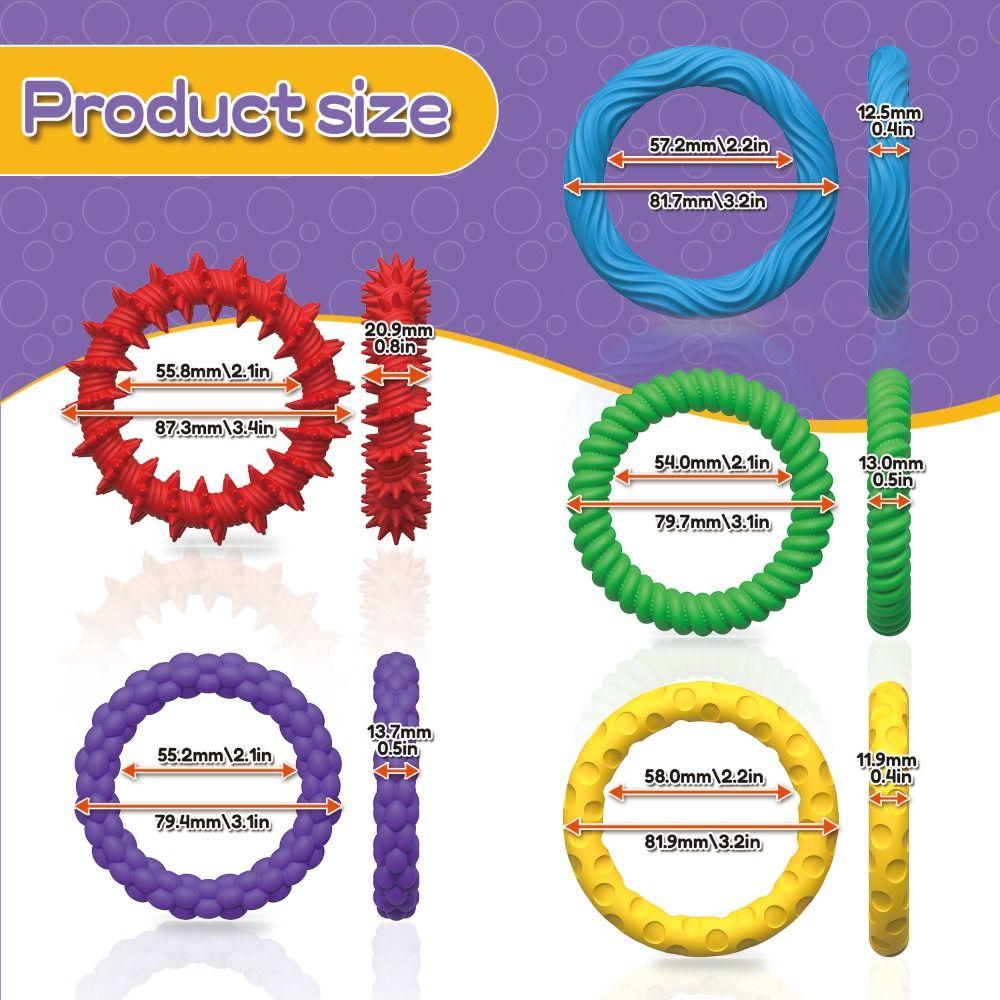 Non-Toxic Sensory Hand Ring Toys Silicone Material Silent Decompressors Bracelet Kids Use