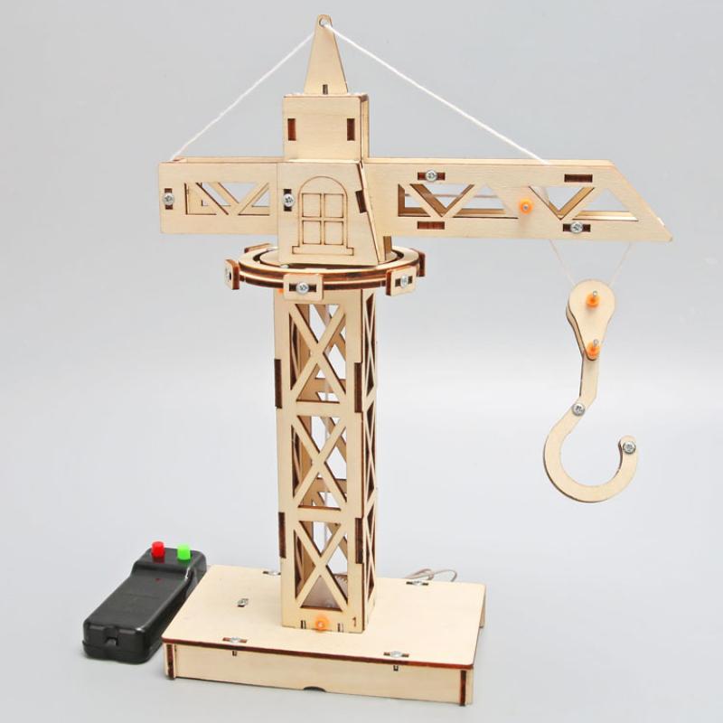 Science And Technology Small Production Tower Crane Remote Control Lifting DIY Manual Stem Education Science Experiment Teaching Materials