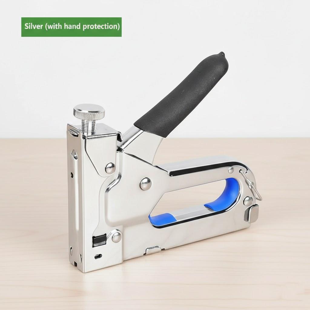 

3 in 1 Nail Gun for Woodworking Upholstery Home DIY Decorative Staples Manual Tool Kit Light Duty Staple Gun срібний