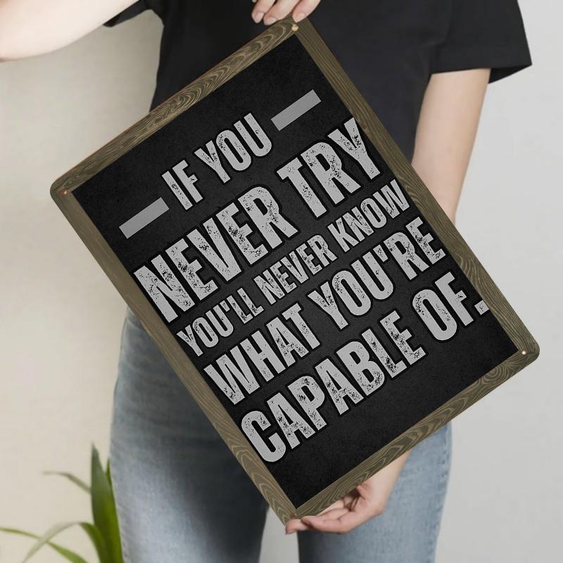 

Inspirational Quote Metal Wall Art Vintage Home Decor Office Study Room Motivational Poster Hanging Decoration 7.9x11.8In(20x30cm)
