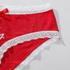 Wesołych Świąt Czerwone Majtki dla Kobiet Seksowna Miłość Hollow Bielizna Damska Majtki Niskie Majtki Koronkowe Bawełniane Damskie Bielizna Wygodne Majtki