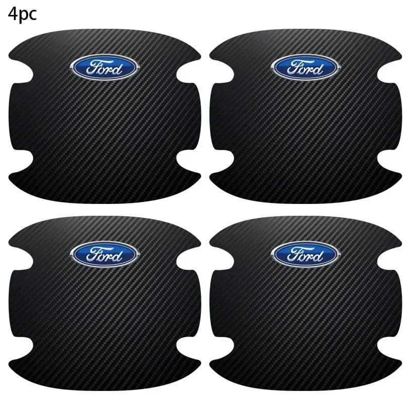 

New 2026 Car Sticker 4Pcs Car Door Handle Scratches Protective Sticker For Ford Focus 2 3 MK2 MK3 MK4Kuga Fiesta Ecosport MONDEO чёрный