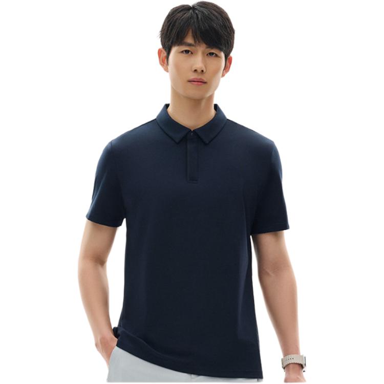 Anta Comfortable Versatile Breathable Casual Short Sleeve Polo Shirt Men Tops Deep-Night-Blue 152527145-4