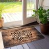 "Home Sweet Home" Rustic Wood Grain Welcome Mat - Non-Slip, Machine Washable Flannel Mat for Indoor/Outdoor Use Home Decor