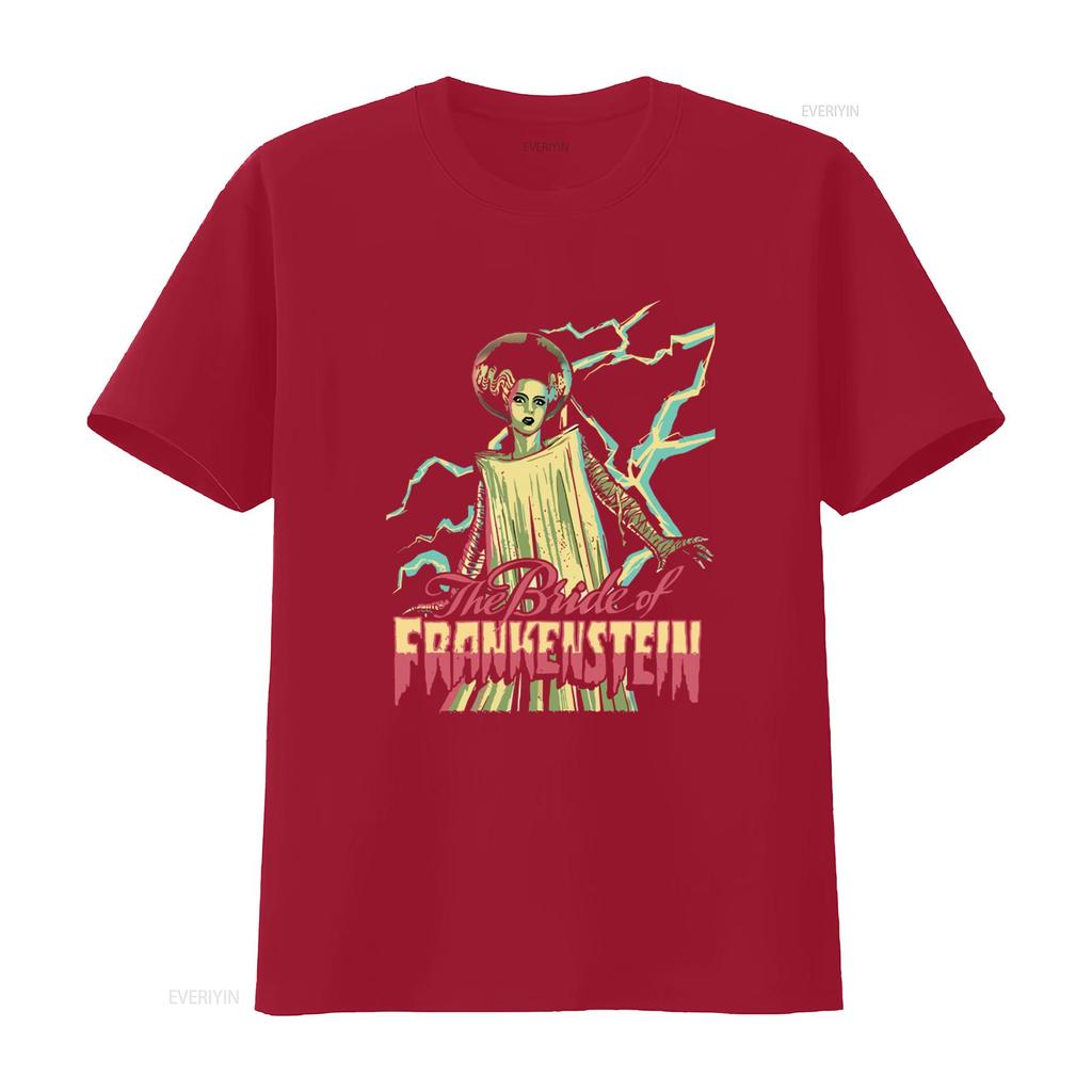 Universal Monsters Frankenstein Bright Bride Black Adult T Shirt Classic Horror Movie Design vintage Washed Soft Comfortable