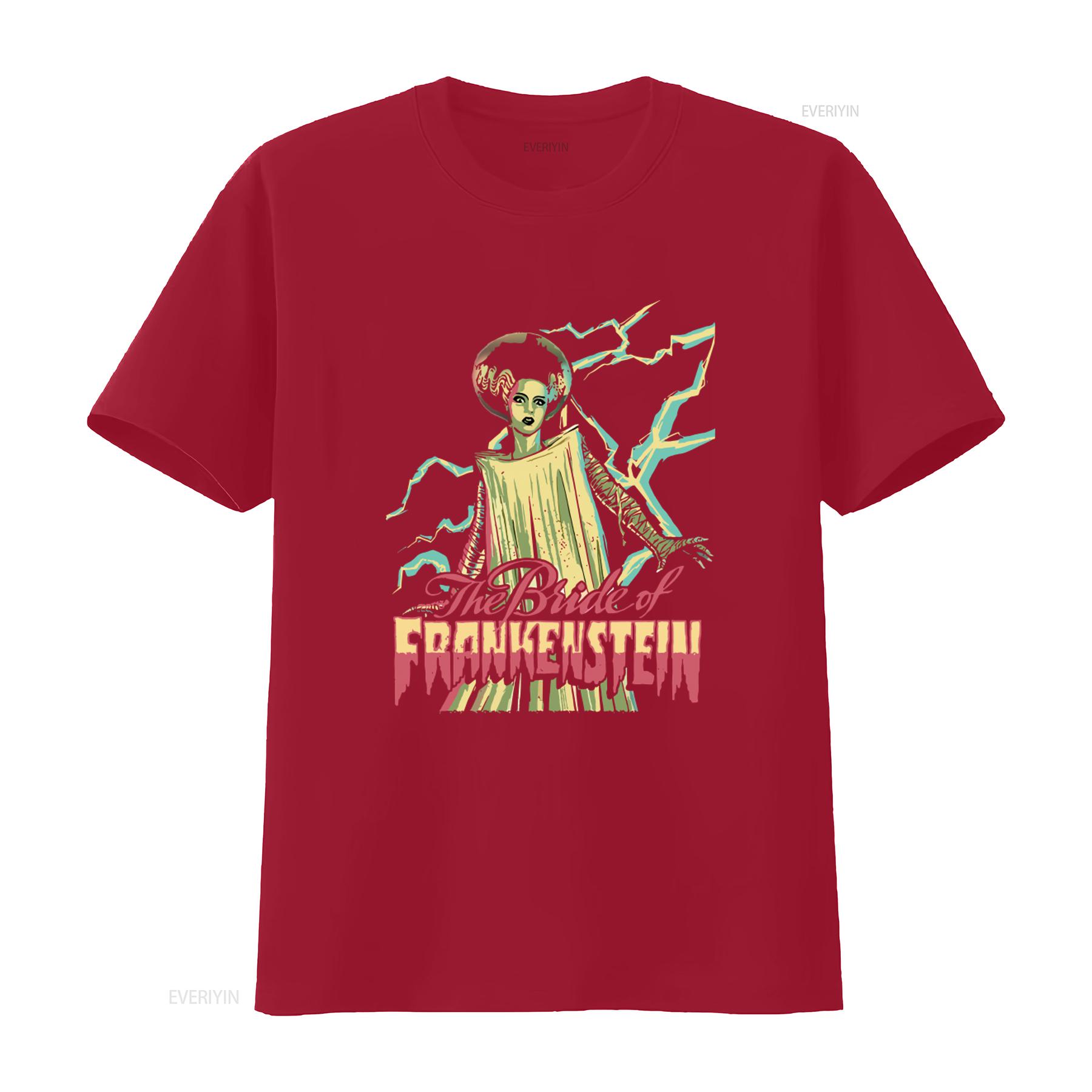 Universal Monsters Frankenstein Bright Bride Black Adult T Shirt Classic Horror Movie Design vintage Washed Soft Comfortable S