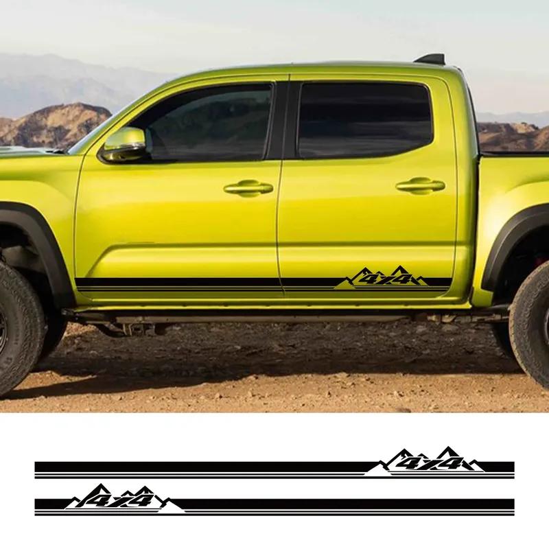 2Pcs 4X4 Off Road Car Body Side Sticker For Pickup Trucks TRD Tacoma Sports Kit Vinyl Decal Decoration Exterior Auto Accessories