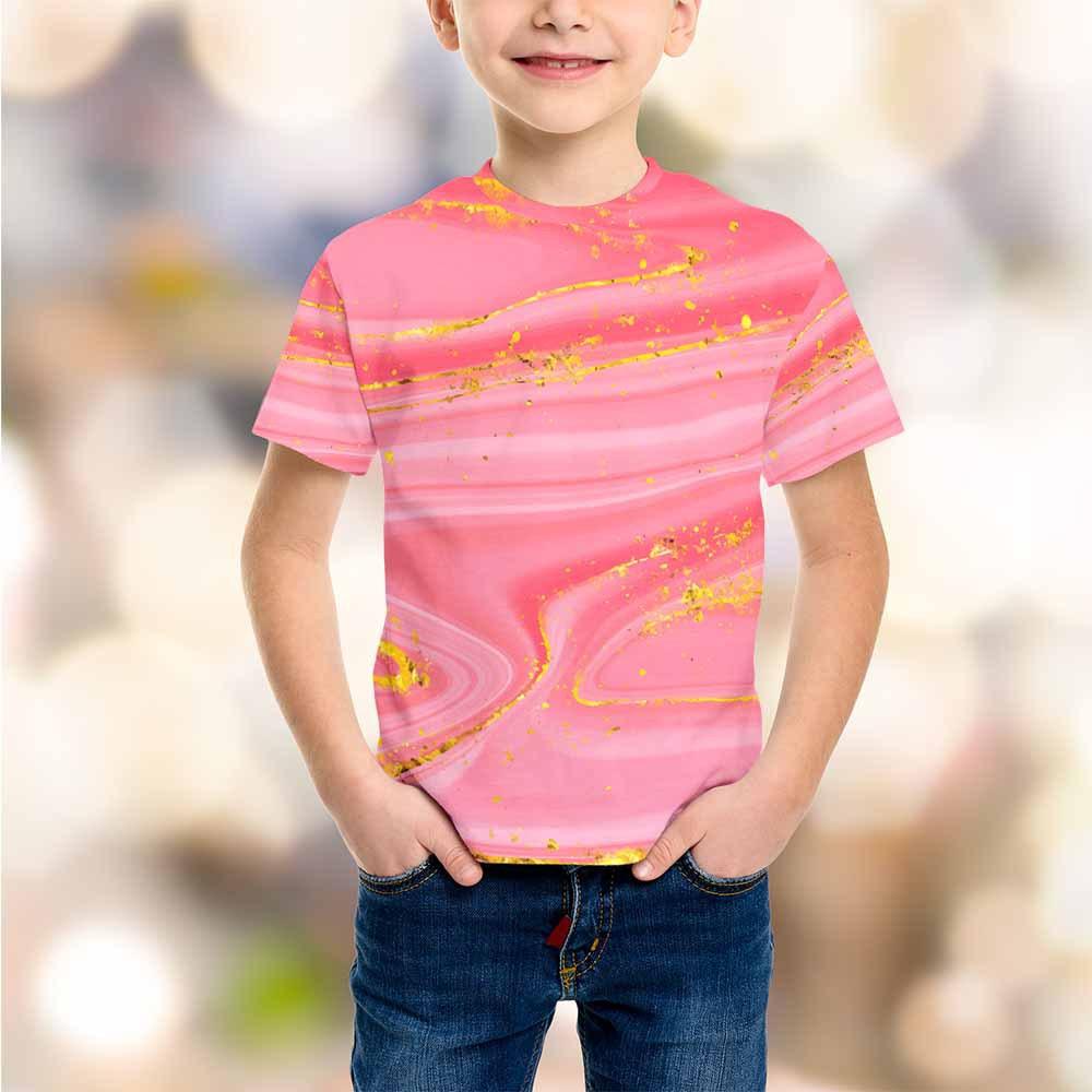 Summer Round Neck 3D Printed Top Fashionable Casual Short Sleeved Children's Boy T-shirts