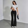 2025 Autumn European & American Women's High Waist Drawstring Flare Pants