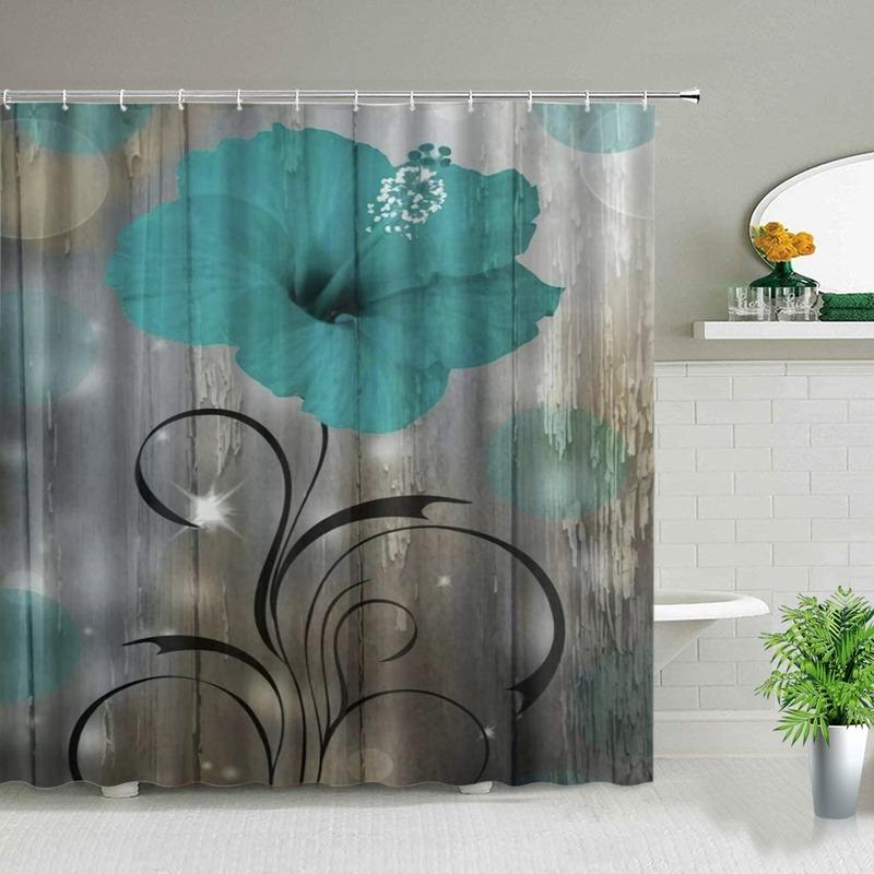 Flower Butterfly Pattern Shower Curtain Waterproof Bathroom Shower Curtains Elephant Bathroom Decor 3d Print Bath Curtain