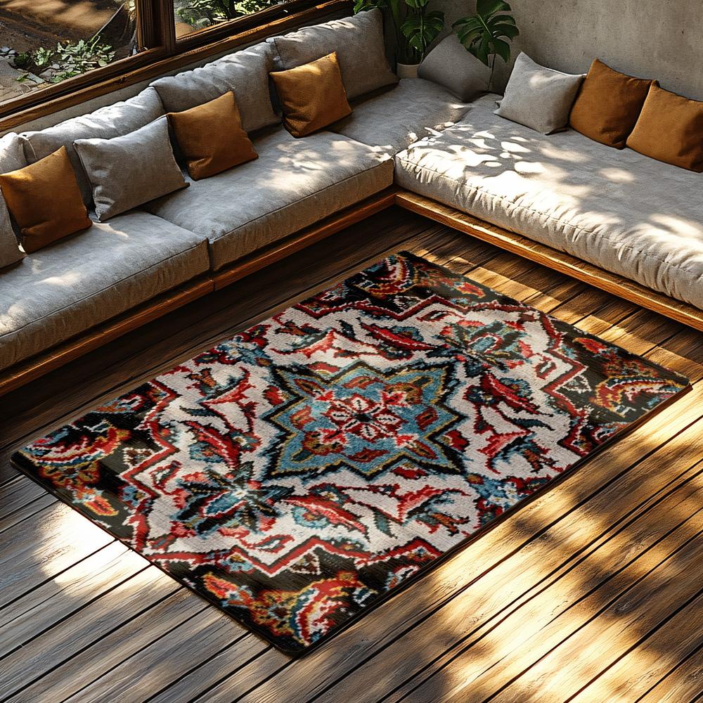 Vintage Persian Rug Pattern Doormat Indoor Outdoor Floor Mat Bohemian Area Rug Tribal Home Decor Throw Carpet Washable Non Slip