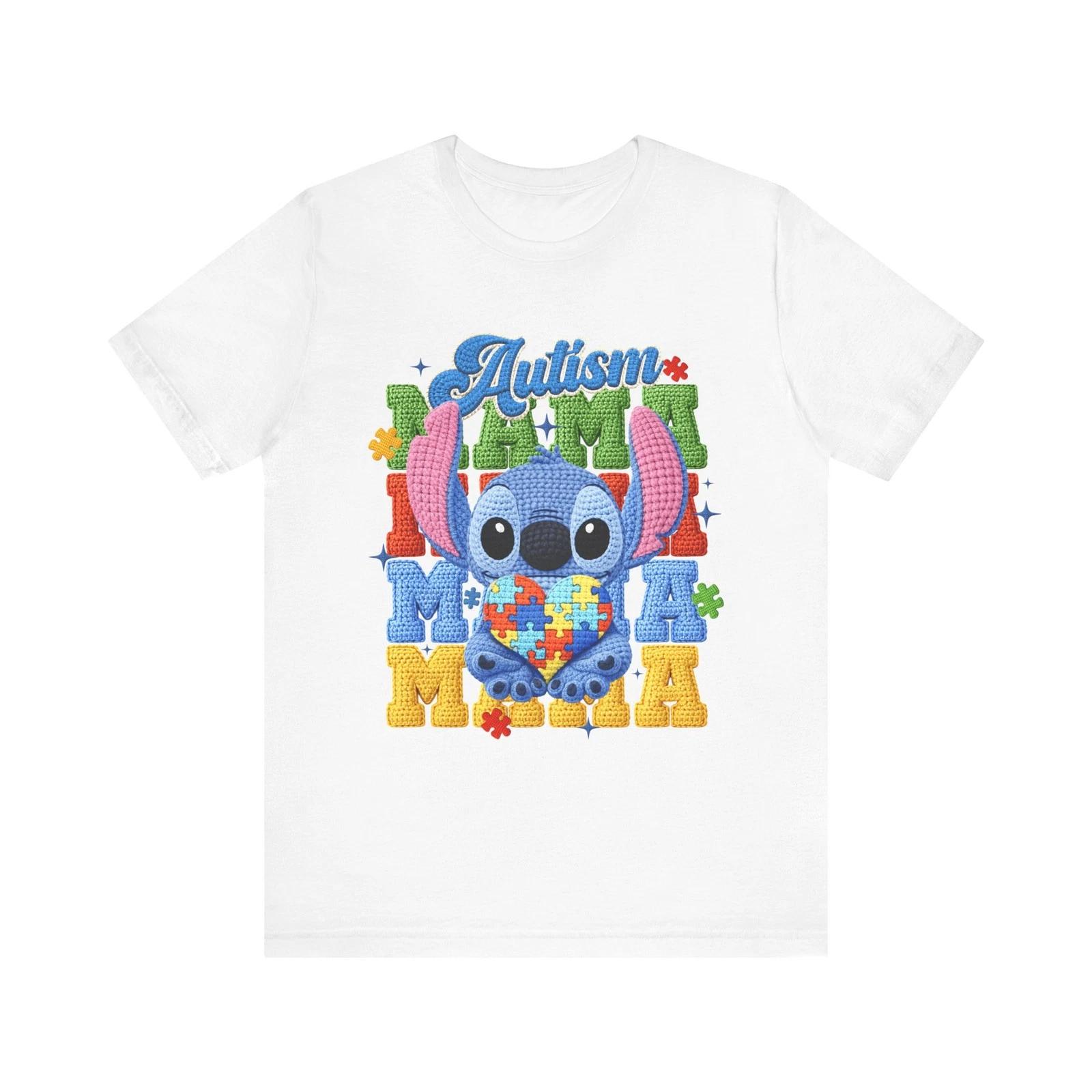 Autism Awareness Stitch Stitch Tee | Puzzle Heart Character T shirt S