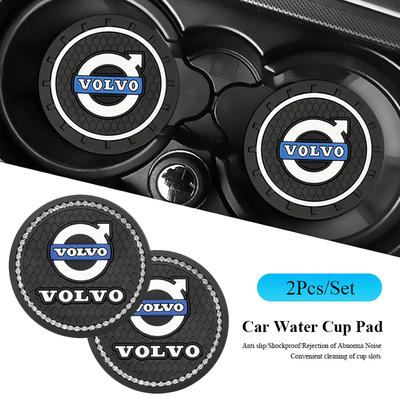 2Pcs Silicone Car Interior Coaster Water Cup Slot Mat Anti-slip Pad For XC90 V90 V60 XC60 V40 EC40 EX40 S80 S60 S90 C40 XC