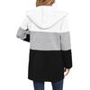 Fall Winter Women's Casual Fashion Loose Color Block Patchwork Hooded Jacket