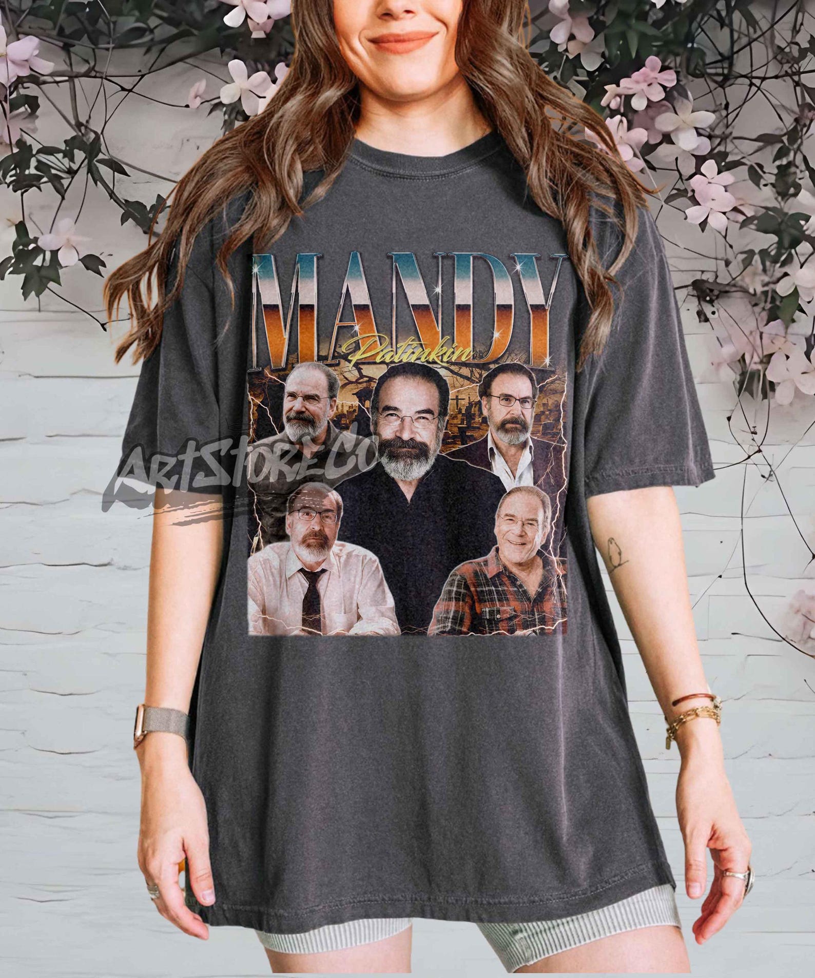 Mandy Patinkin Collage T-Shirt, Retro Graphic Tee S