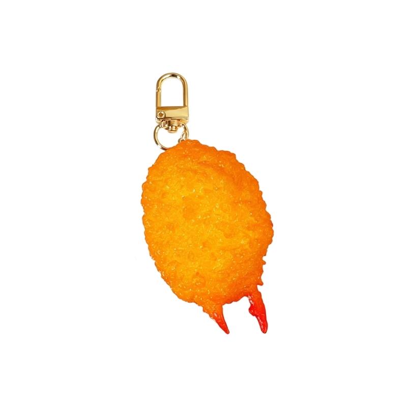 Realistic Food Keychain Set PVC Mini Crab Lobster Keyring Creative Novelty Fun Gift for Car Key Backpack Lovers Friend Party Decoration