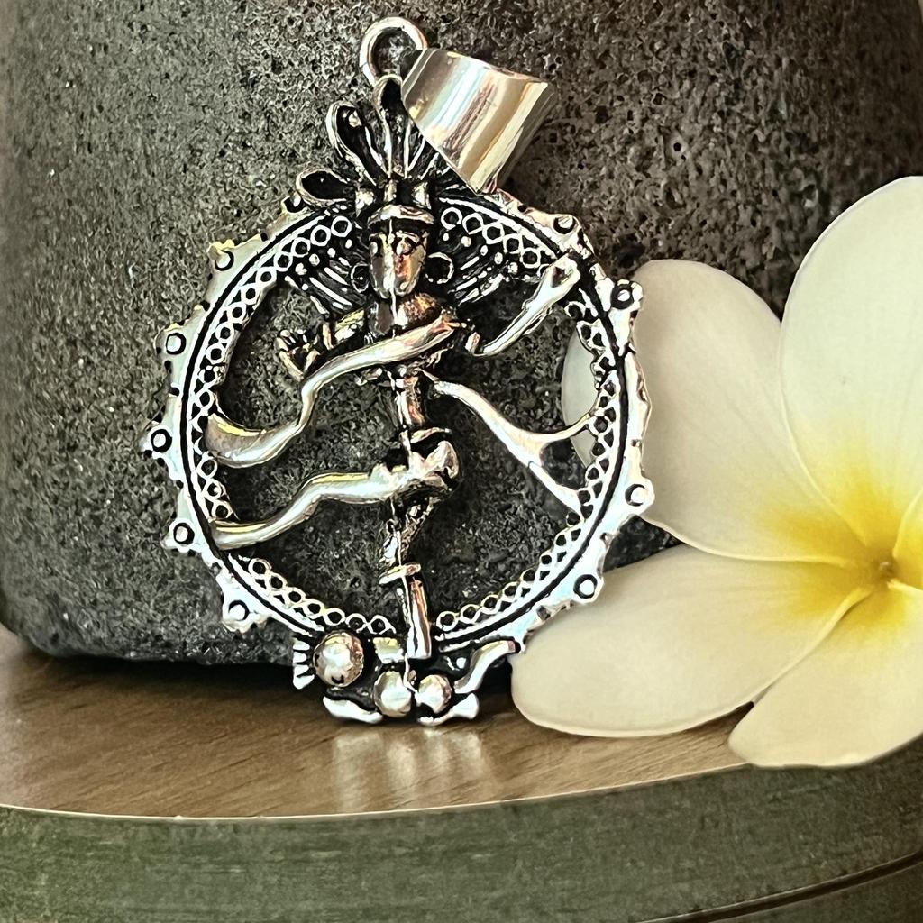 Nataraja Dancing Shiva Charm Necklace In Sterling, Hindu High Quality of Brass Pendant, Lord of the Dance Jewellery, Protective Amulet