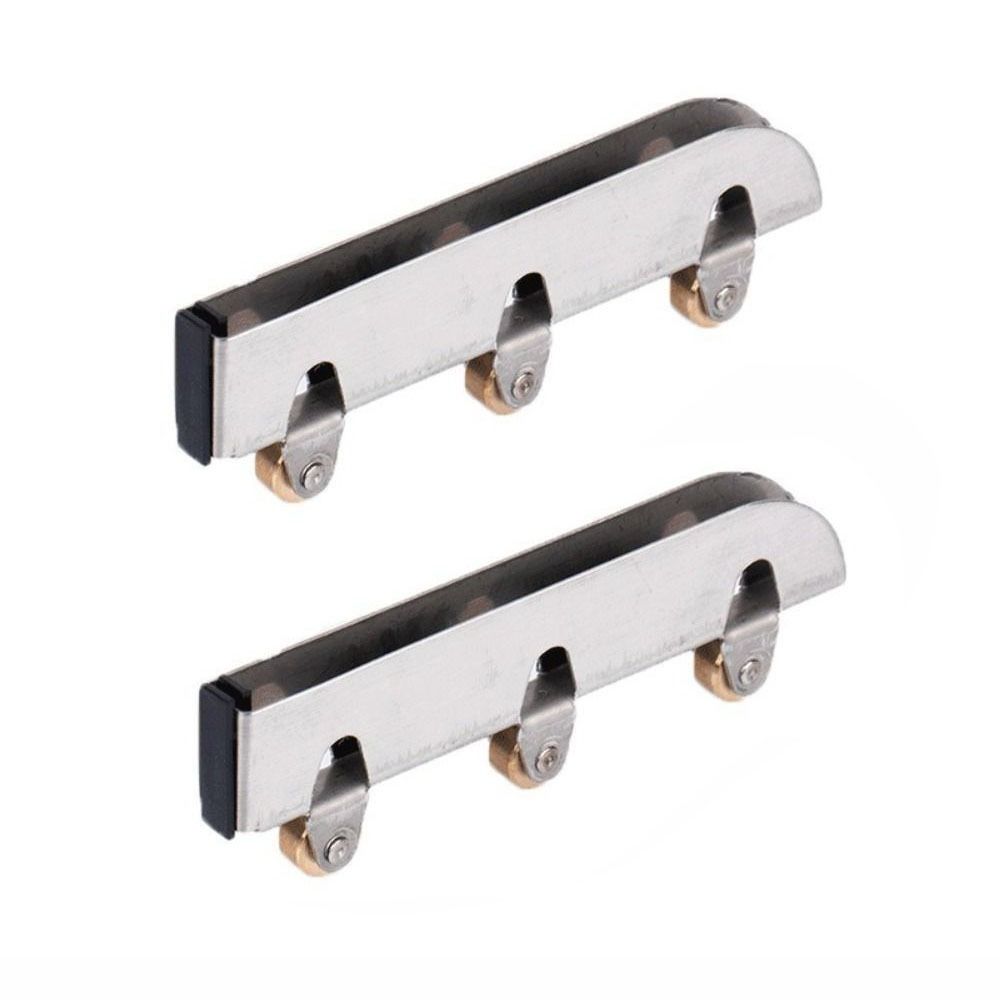 4PCS/Set Stainless Steel Pulley Roller 3 Copper Wheels Load-Bearing Track Wheel Wear-resistant Smooth Window Pulley