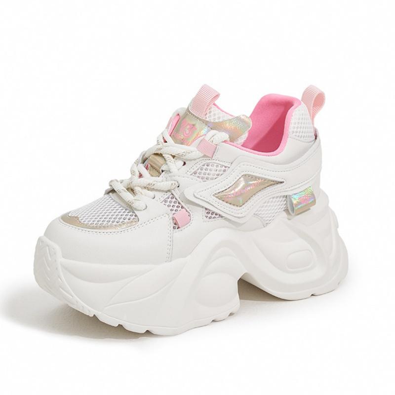 Damen Frühling Dad Schuhe Atmungsaktive Lauf-Sneaker Outdoor Plateauschuhe Damen Freizeit-Reiseschuhe Mesh Sport Walking Schuhe