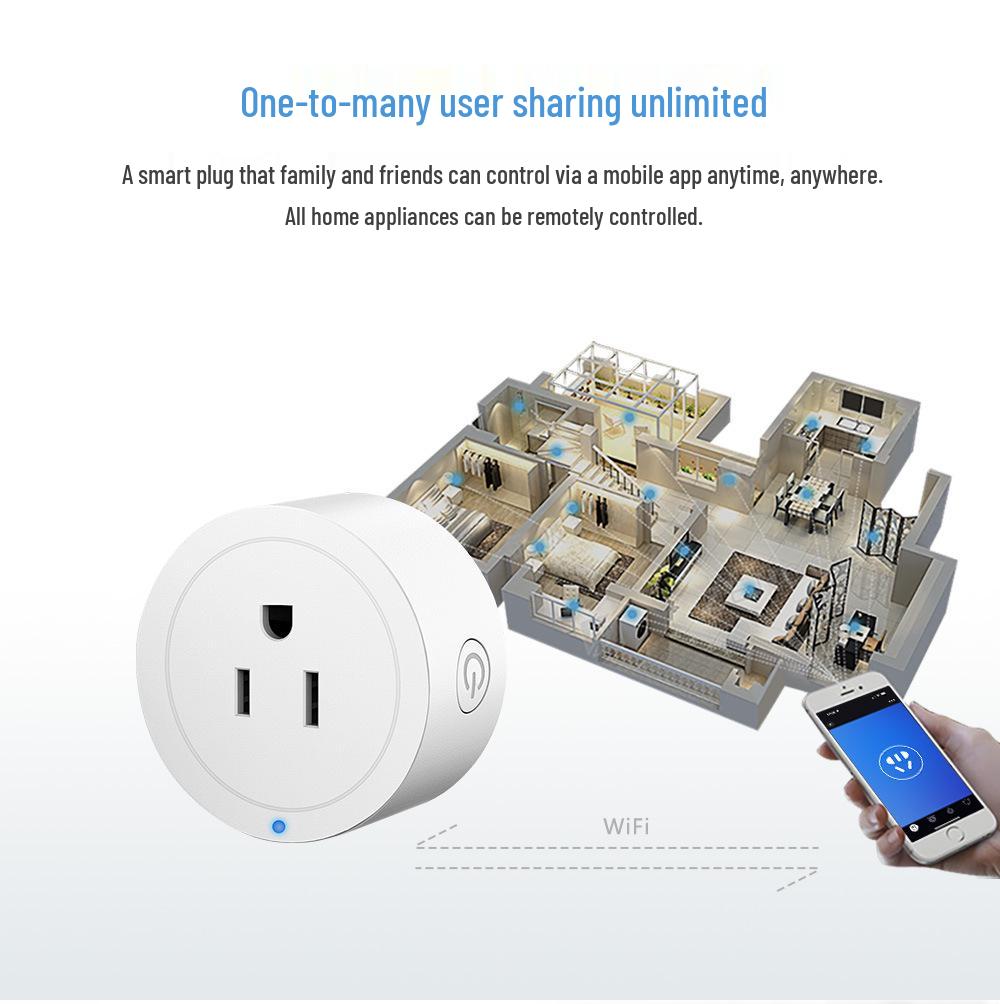 Smart 10A WiFi/Bluetooth Plug with Alexa Voice Control, Remote App, Timer, and Cycle Switch