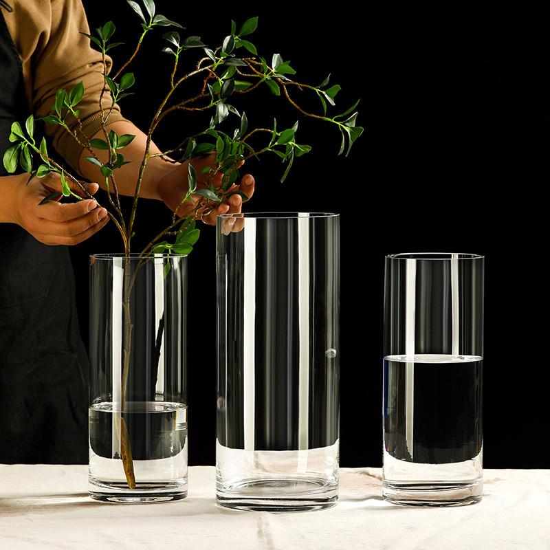 Zylindervase Blumenvase Transparent Glasvase Hydrokultur Pflanzvase Nordische Blumenvase Heim Wohnzimmer Tischdekoration Geschenk