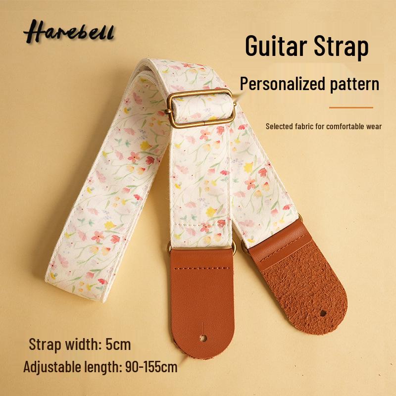Fresh Forest Ukulele Strap: Thickened Non-Slip with Floral Pattern 90-155 cm