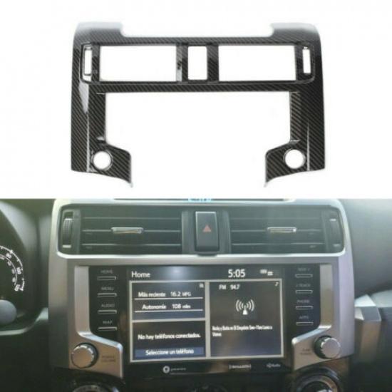 Carbon Fiber Central Navigation Dashboard Frame Cover Trim Bezel for 4Runner 20+