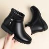 Short Boots, Autumn and Winter Cotton Shoes, Warm Boots, Women's Fleece-lined Leather Shoes, Middle-aged Women's Shoes