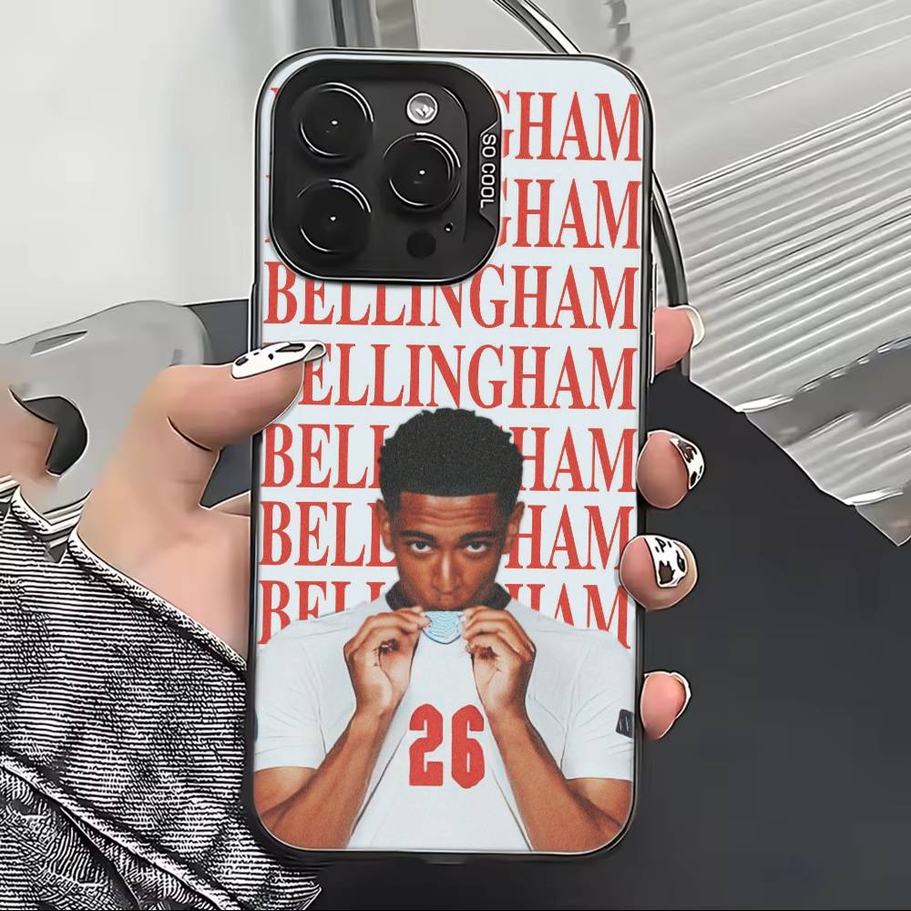 J-Jude F-Football Bellinghams Phone Case For iPhone 17,16,15,14,13,12,11 Plus,Pro Max,XS,Colorful Silver Black Cover