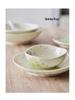 Cherry Blossom Ceramic Bowl & Plate Set: Includes Rice Bowl, Soup Bowl, Large Plate, Dish Plate, and Large Noodle Bowl - Japanese Imported.