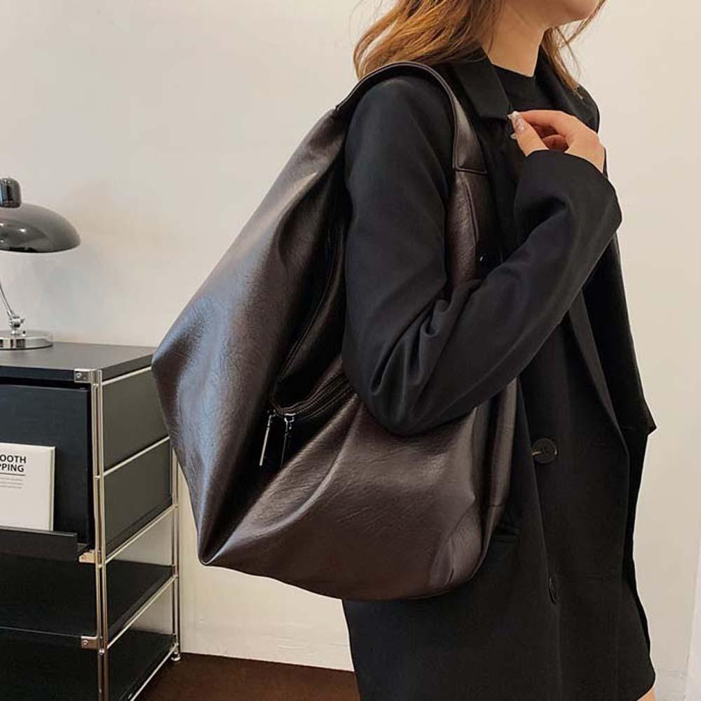 Retro Large Capacity Underarm Bag Japanese Style Tote Bag Versatile Commuting Handbag Work