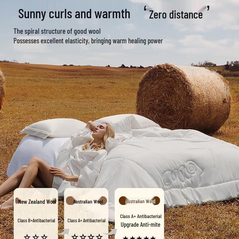 HANDUNYOU 100% Australian Pure Wool Winter Quilt