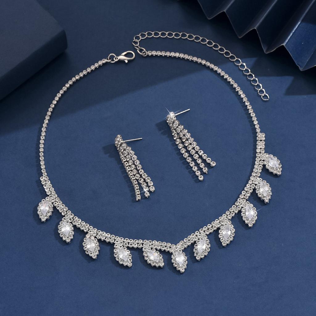 Fashion Bridal Accessories Wedding Dress Accessories Jewelry Set Earrings Necklace Bracelet Wedding Set