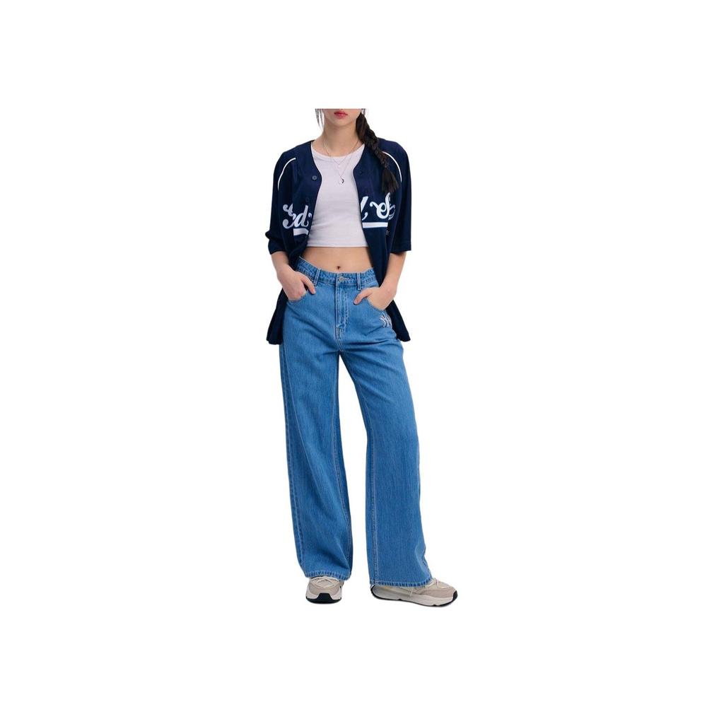 New MLB New York Yankees SS24 Jeans Women's Light Blue 3FDPB0341-50BLL