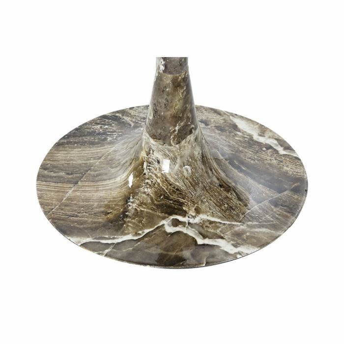 Table D'appoint En Aluminium Et Marbre Marron (51 X 51 X 51 Cm) - Blanc