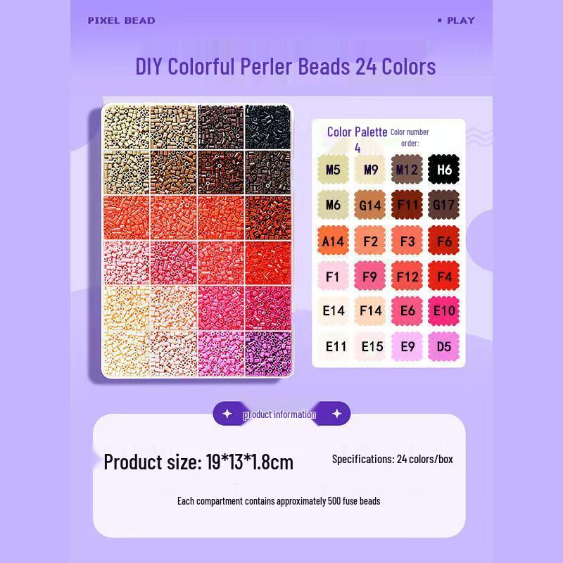 2.6mm Perler Beads DIY Kit: Complete Set for Educational 3D Fused Bead Crafts.
