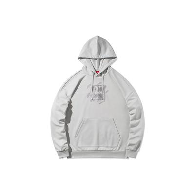 Li Ning Sports Basketball Series Bedrucktes Kapuzensweatshirt Herren Sweatshirt Grau AWDR947-2