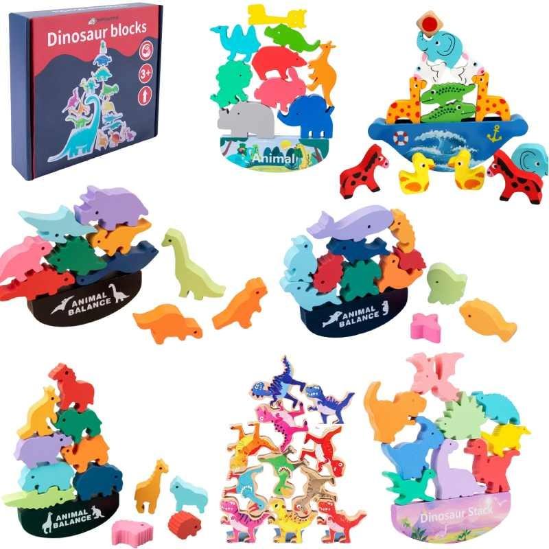 Wooden Animal Stacking Blocks Educational Toy For Baby Cognitive Development And Early Learning