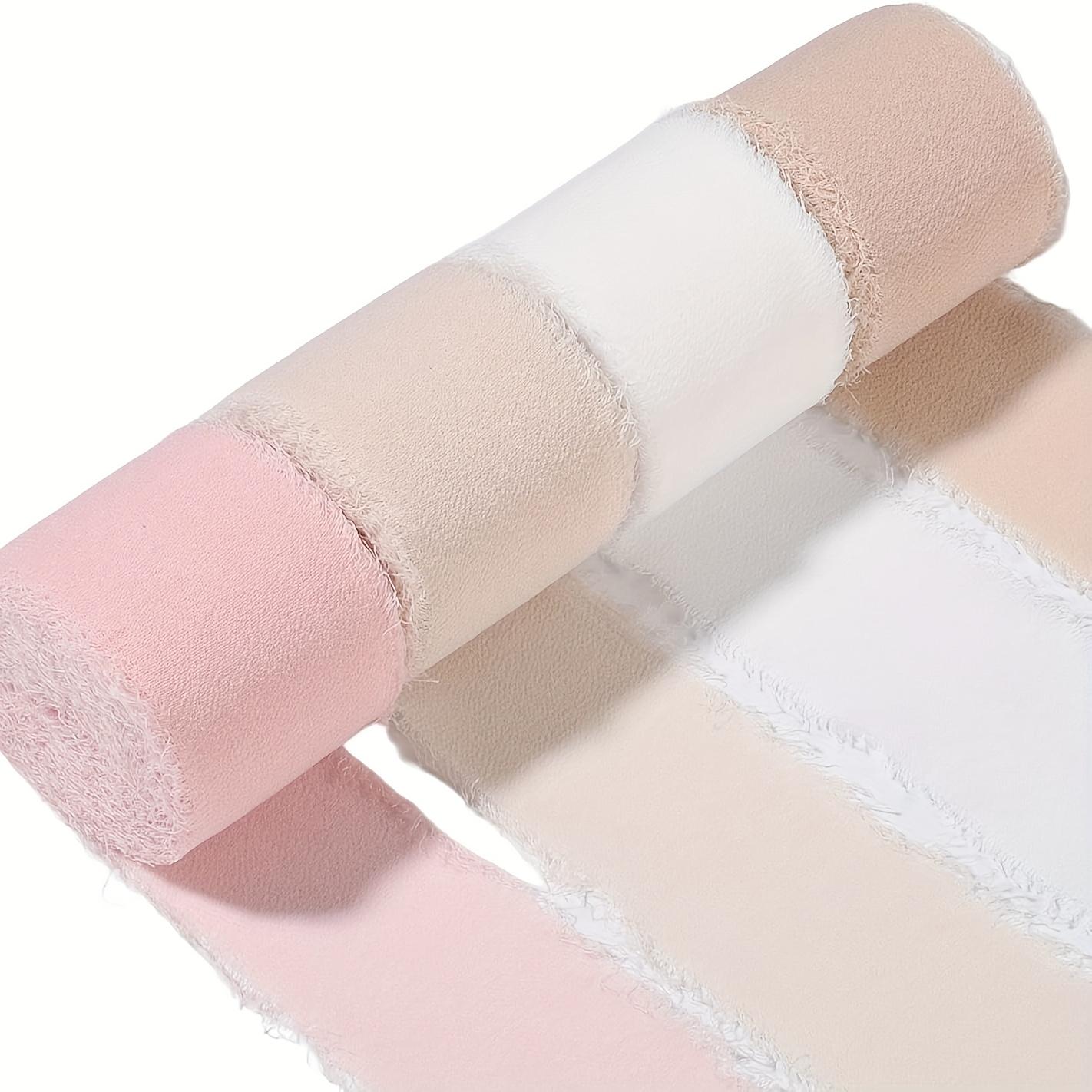 

4 Rolls Of Pudi Elegant Chiffon Ribbon, Suitable For Gift Wrapping, Wedding Decoration, And Bouquet Decoration - Made Of Chiffon Material, Lightweig Four rolls