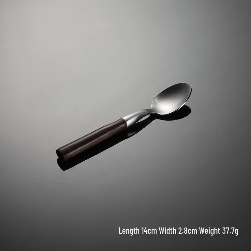 Qianxing 430 Stainless Steel Tea Spoon Set with Imitation Redwood Handle