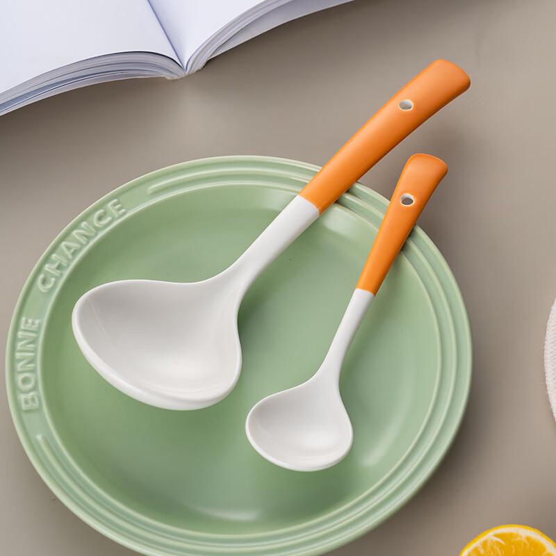 Onlycook Ceramic Serving Spoon with Hanging Hole