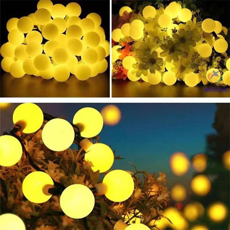 Solar Globe Ball LED String Lights 20/50/100 LED 8 Lighting Modes Wedding Fairy Light Christmas Garland Garden Party Decoration