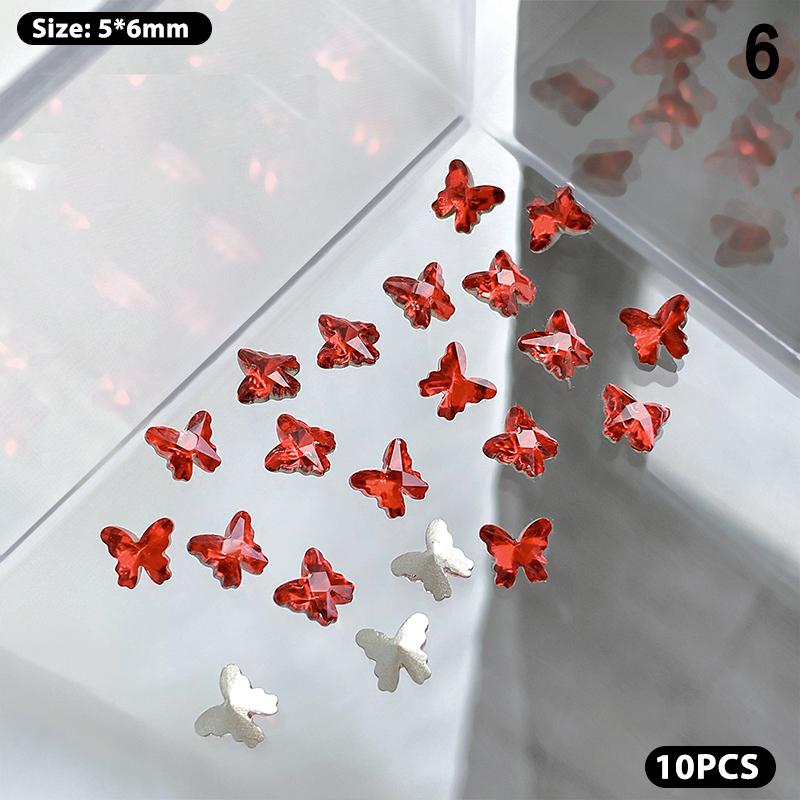 3D Butterfly Super Flash Bottom Aurora Diamond 3D Nail Decoration Nail Accessories