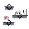Floating Wall Shelves - AIMOONSA - Square - Set of 3 - Black - 27/34/42 Cm